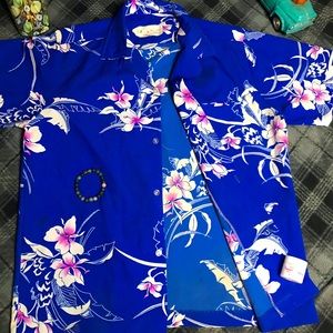 Blue Flower Polo Shirt